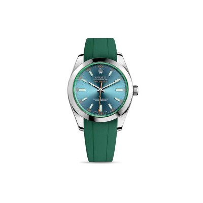 ROLEX DEPLOYANT RUBBER STRAP MILGAUSS GREEN 116400GV